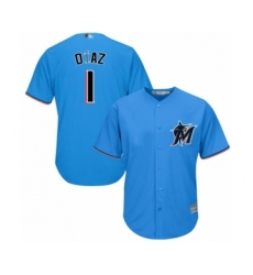 Youth Miami Marlins #1 Isan Diaz Authentic Blue Alternate 1 Cool Base Baseball Player Jersey