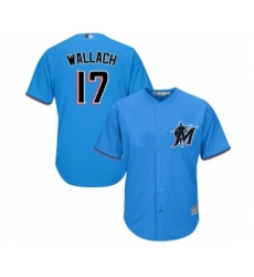 Youth Miami Marlins #17 Chad Wallach Authentic Blue Alternate 1 Cool Base Baseball Player Jersey