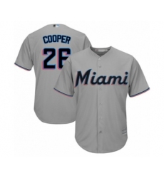Youth Miami Marlins #26 Garrett Cooper Authentic Grey Road Cool Base Baseball Player Jersey
