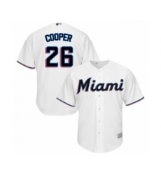 Youth Miami Marlins #26 Garrett Cooper Authentic White Home Cool Base Baseball Player Jersey