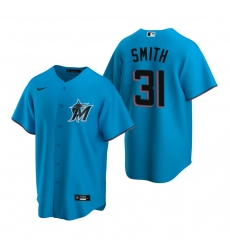 Men's Nike Miami Marlins #31 Caleb Smith Blue Alternate Stitched Baseball Jersey