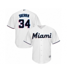 Youth Miami Marlins #34 Magneuris Sierra Authentic White Home Cool Base Baseball Player Jersey
