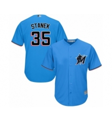 Youth Miami Marlins #35 Ryne Stanek Authentic Blue Alternate 1 Cool Base Baseball Player Jersey