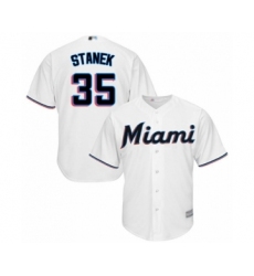 Youth Miami Marlins #35 Ryne Stanek Authentic White Home Cool Base Baseball Player Jersey