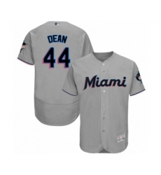 Men's Miami Marlins #44 Austin Dean Grey Road Flex Base Authentic Collection Baseball Player Jersey