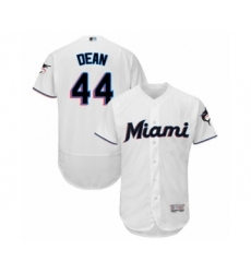 Men's Miami Marlins #44 Austin Dean White Home Flex Base Authentic Collection Baseball Player Jersey