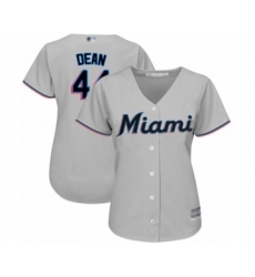 Women's Miami Marlins #44 Austin Dean Authentic Grey Road Cool Base Baseball Player Jersey