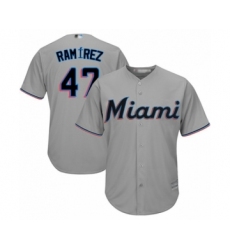 Youth Miami Marlins #47 Harold Ramirez Authentic Grey Road Cool Base Baseball Player Jersey
