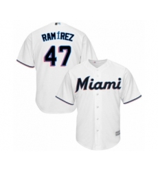 Youth Miami Marlins #47 Harold Ramirez Authentic White Home Cool Base Baseball Player Jersey