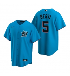 Men's Nike Miami Marlins #5 Jon Berti Blue Alternate Stitched Baseball Jersey