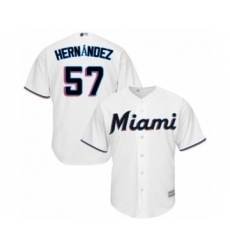Youth Miami Marlins #57 Elieser Hernandez Authentic White Home Cool Base Baseball Player Jersey