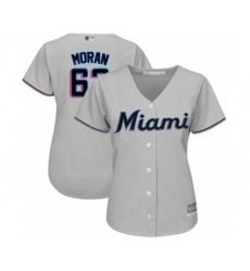 Women's Miami Marlins #63 Brian Moran Authentic Grey Road Cool Base Baseball Player Jersey