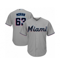 Youth Miami Marlins #63 Brian Moran Authentic Grey Road Cool Base Baseball Player Jersey