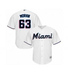 Youth Miami Marlins #63 Brian Moran Authentic White Home Cool Base Baseball Player Jersey
