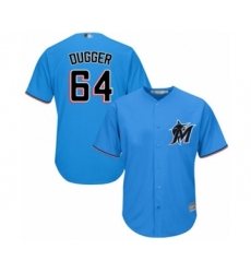 Youth Miami Marlins #64 Robert Dugger Authentic Blue Alternate 1 Cool Base Baseball Player Jersey
