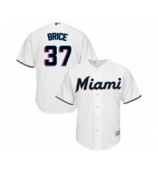 Youth Miami Marlins #67 Austin Brice Authentic White Home Cool Base Baseball Player Jersey