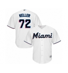 Youth Miami Marlins #72 Kyle Keller Authentic White Home Cool Base Baseball Player Jersey