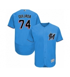 Men's Miami Marlins #74 Jose Quijada Blue Alternate Flex Base Authentic Collection Baseball Player Jersey