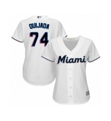 Women's Miami Marlins #74 Jose Quijada Authentic White Home Cool Base Baseball Player Jersey