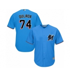 Youth Miami Marlins #74 Jose Quijada Authentic Blue Alternate 1 Cool Base Baseball Player Jersey