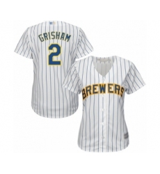 Women's Milwaukee Brewers #2 Trent Grisham Authentic White Alternate Cool Base Baseball Player Jersey
