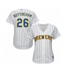 Women's Milwaukee Brewers #26 Jacob Nottingham Authentic White Alternate Cool Base Baseball Player Jersey
