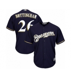 Youth Milwaukee Brewers #26 Jacob Nottingham Authentic Navy Blue Alternate Cool Base Baseball Player Jersey