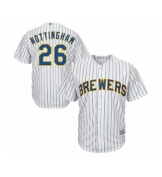 Youth Milwaukee Brewers #26 Jacob Nottingham Authentic White Alternate Cool Base Baseball Player Jersey