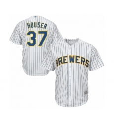 Youth Milwaukee Brewers #37 Adrian Houser Authentic White Alternate Cool Base Baseball Player Jersey
