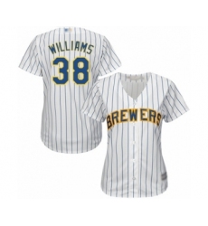 Women's Milwaukee Brewers #38 Devin Williams Authentic White Alternate Cool Base Baseball Player Jersey