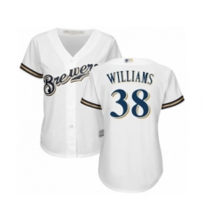 Women's Milwaukee Brewers #38 Devin Williams Authentic White Home Cool Base Baseball Player Jersey
