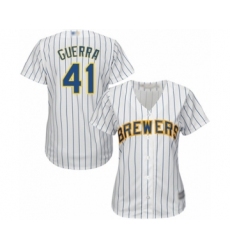 Women's Milwaukee Brewers #41 Junior Guerra Authentic White Alternate Cool Base Baseball Player Jersey