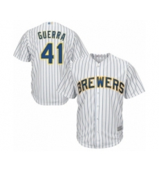 Youth Milwaukee Brewers #41 Junior Guerra Authentic White Alternate Cool Base Baseball Player Jersey