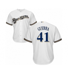 Youth Milwaukee Brewers #41 Junior Guerra Authentic White Home Cool Base Baseball Player Jersey