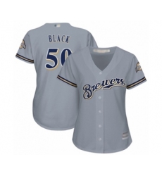 Women's Milwaukee Brewers #50 Ray Black Authentic White Alternate Cool Base Baseball Player Jersey