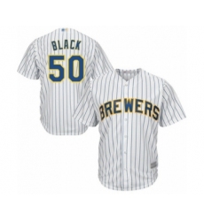 Youth Milwaukee Brewers #50 Ray Black Authentic White Alternate Cool Base Baseball Player Jersey