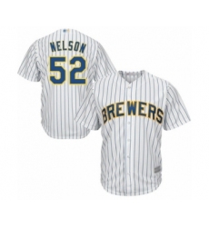 Youth Milwaukee Brewers #52 Jimmy Nelson Authentic White Alternate Cool Base Baseball Player Jersey