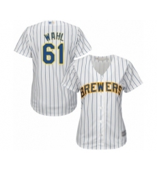 Women's Milwaukee Brewers #61 Bobby Wahl Authentic White Alternate Cool Base Baseball Player Jersey