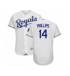 Men's Kansas City Royals #14 Brett Phillips White Home Flex Base Authentic Baseball Player Jersey
