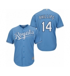 Youth Kansas City Royals #14 Brett Phillips Authentic Light Blue Alternate 1 Cool Base Baseball Player Jersey