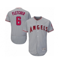 Men's Los Angeles Angels of Anaheim #6 David Fletcher Grey Road Flex Base Authentic Collection Baseball Player Jersey