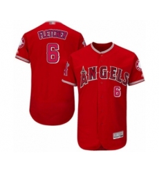Men's Los Angeles Angels of Anaheim #6 David Fletcher Red Alternate Flex Base Authentic Collection Baseball Player Jersey