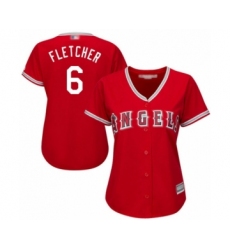 Women's Los Angeles Angels of Anaheim #6 David Fletcher Authentic Red Alternate Cool Base Baseball Player Jersey