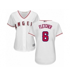 Women's Los Angeles Angels of Anaheim #6 David Fletcher Authentic White Home Cool Base Baseball Player Jersey