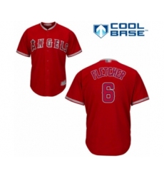 Youth Los Angeles Angels of Anaheim #6 David Fletcher Authentic Red Alternate Cool Base Baseball Player Jersey