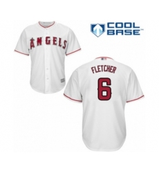 Youth Los Angeles Angels of Anaheim #6 David Fletcher Authentic White Home Cool Base Baseball Player Jersey