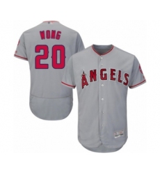 Men's Los Angeles Angels of Anaheim #20 Kean Wong Grey Road Flex Base Authentic Collection Baseball Player Jersey