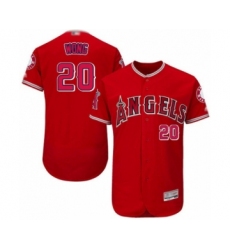 Men's Los Angeles Angels of Anaheim #20 Kean Wong Red Alternate Flex Base Authentic Collection Baseball Player Jersey