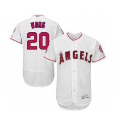 Men's Los Angeles Angels of Anaheim #20 Kean Wong White Home Flex Base Authentic Collection Baseball Player Jersey