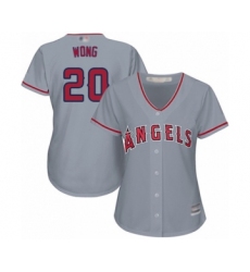Women's Los Angeles Angels of Anaheim #20 Kean Wong Authentic Grey Road Cool Base Baseball Player Jersey